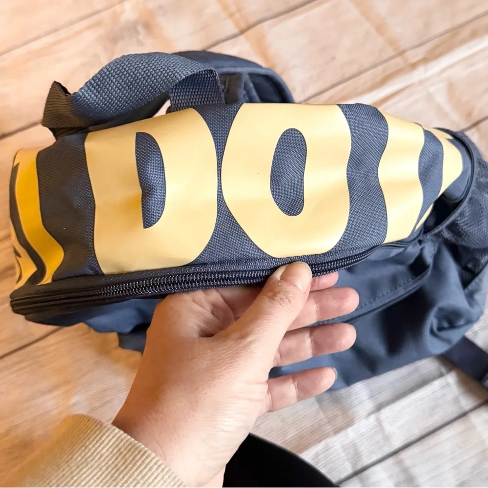 Nike Mini Backpack Gray Yellow Just Do It Small Travel Bag Unisex - Picture 4 of 11